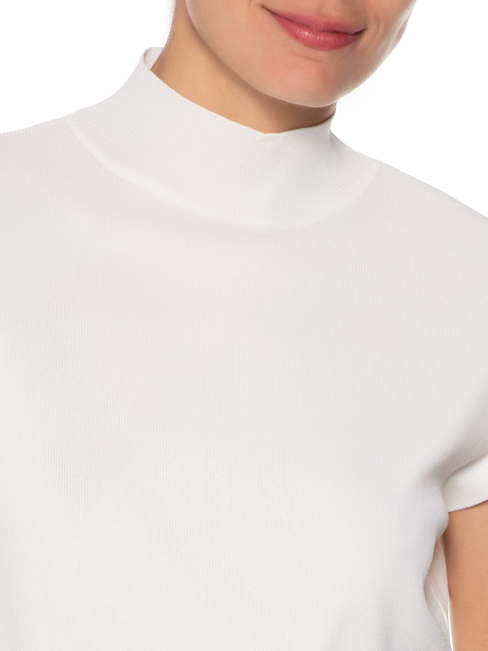 Blusa Feminina Gola Alta Em Tricot Off White '2Essential