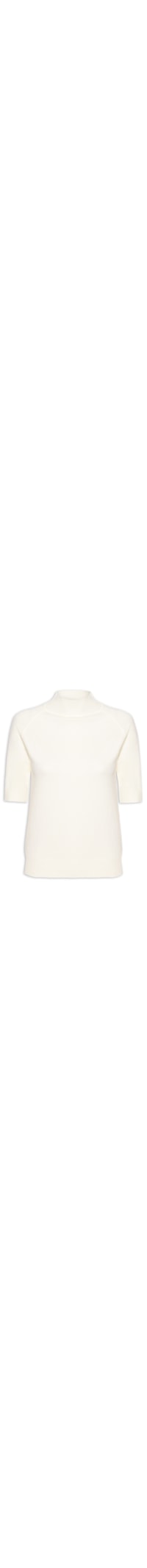 Blusa Feminina Gola Alta Em Tricot - Off White