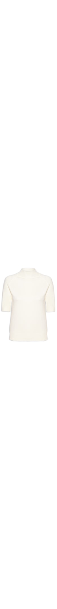 Blusa Feminina Gola Alta Em Tricot - Off White