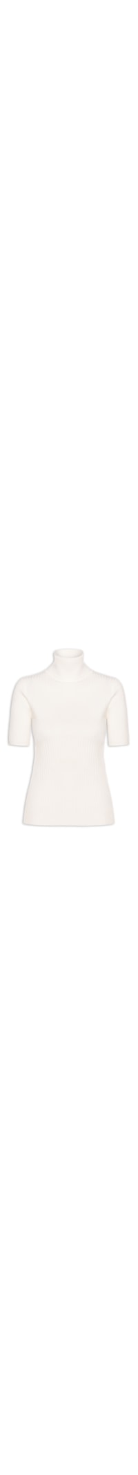 Blusa Feminina Gola Alta Em Tricot - Off White