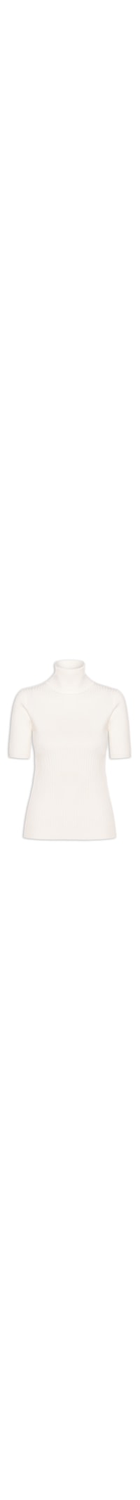 Blusa Feminina Gola Alta Em Tricot - Off White
