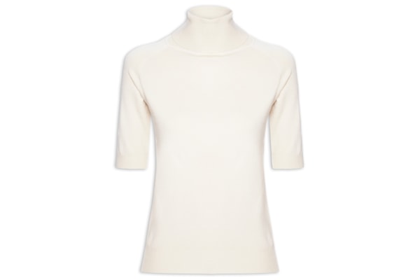 Blusa Feminina Gola Alta Em Tricot - Off White