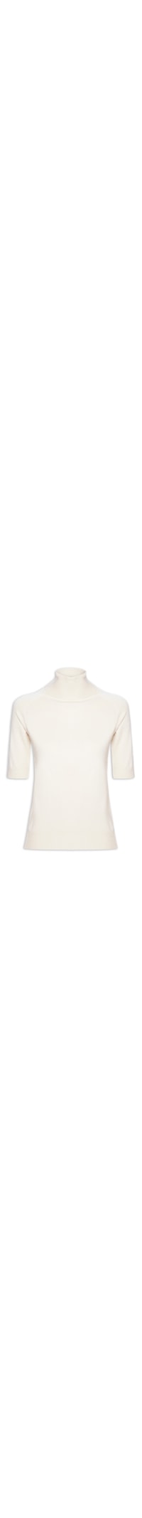 Blusa Feminina Gola Alta Em Tricot - Off White