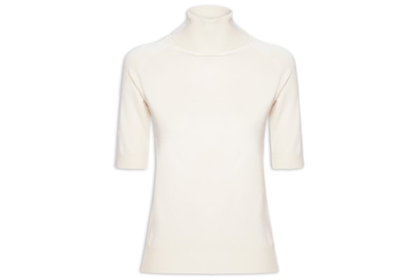 Blusa Feminina Gola Alta Em Tricot - Off White