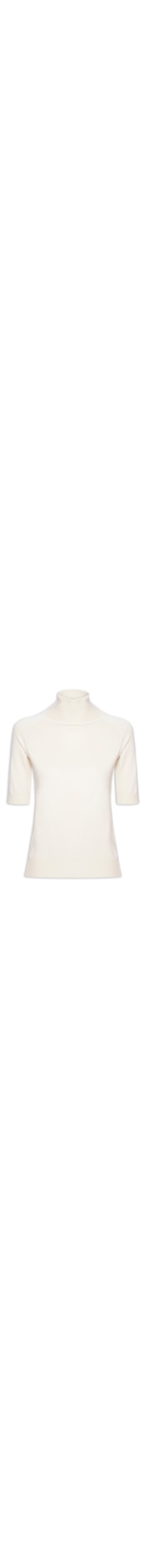 Blusa Feminina Gola Alta Em Tricot - Off White
