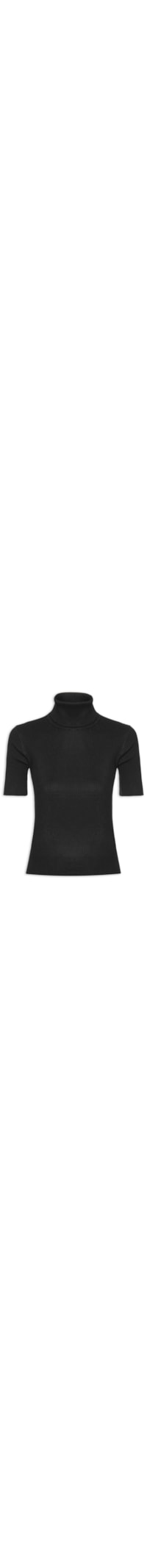 Blusa Feminina Gola Alta em Tricot - Preto