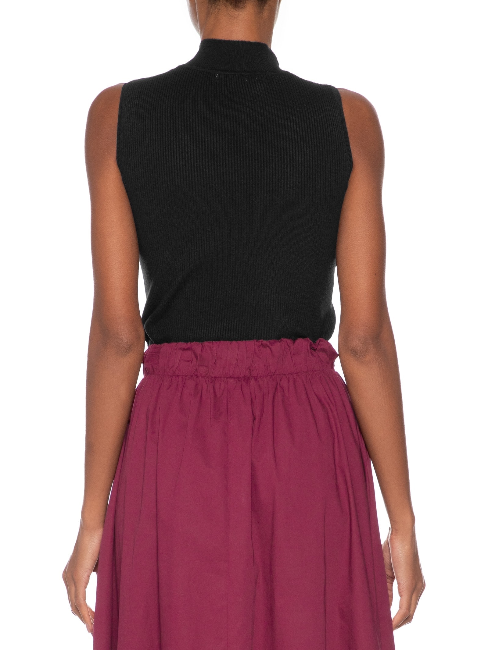 Blusa Feminina Gola Alta Em Tricot Preto '2Essential