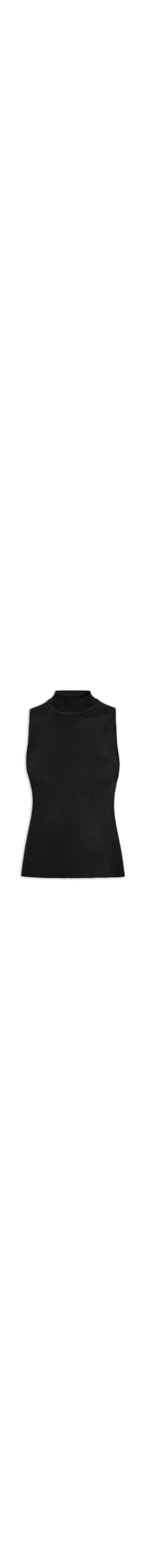 Blusa Feminina Gola Alta Em Tricot - Preto
