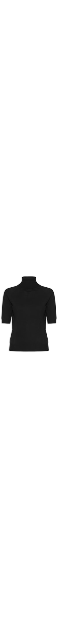 Blusa Feminina Gola Alta Em Tricot - Preto