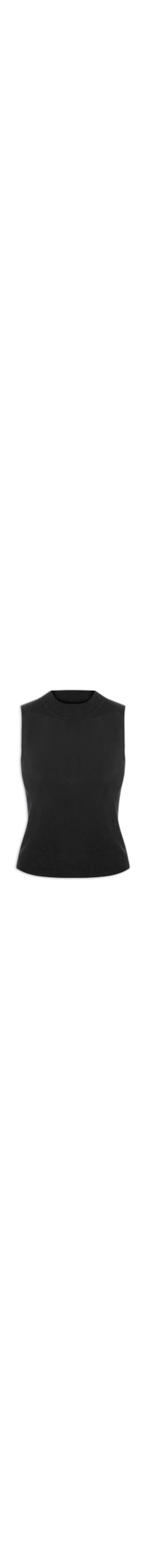 Blusa Feminina Gola Alta Em Tricot - Preto