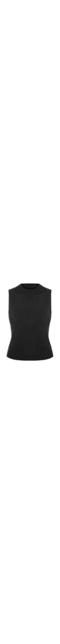 Blusa Feminina Gola Alta Em Tricot - Preto