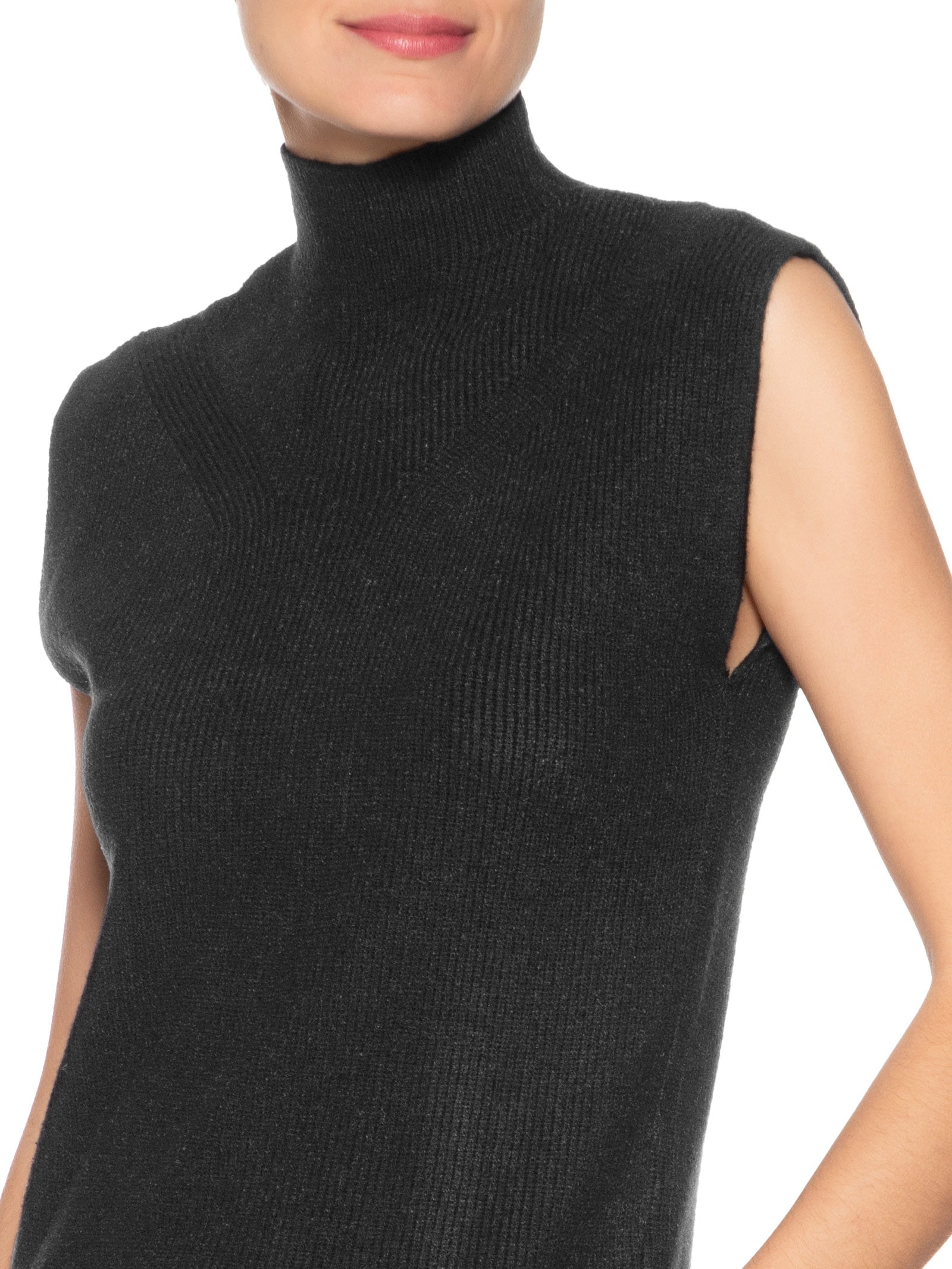 Blusa Feminina Gola Alta Em Tricot Preto '2Essential