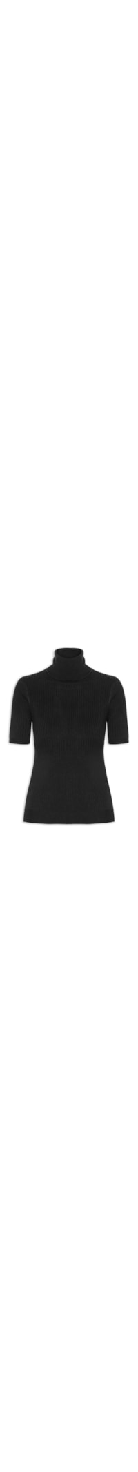 Blusa Feminina Gola Alta Em Tricot - Preto