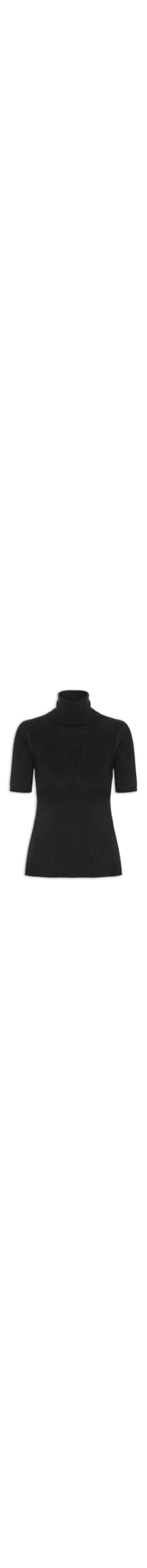 Blusa Feminina Gola Alta Em Tricot - Preto