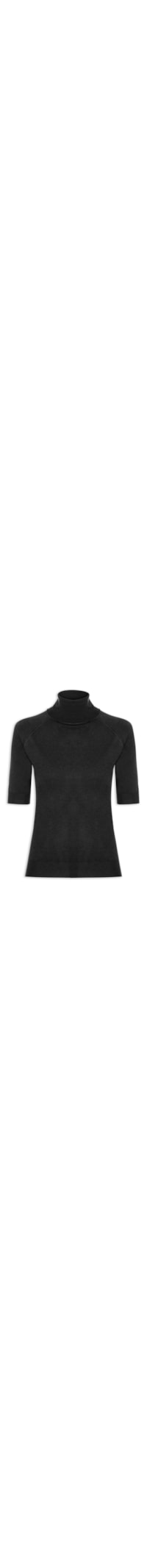 Blusa Feminina Gola Alta Em Tricot - Preto