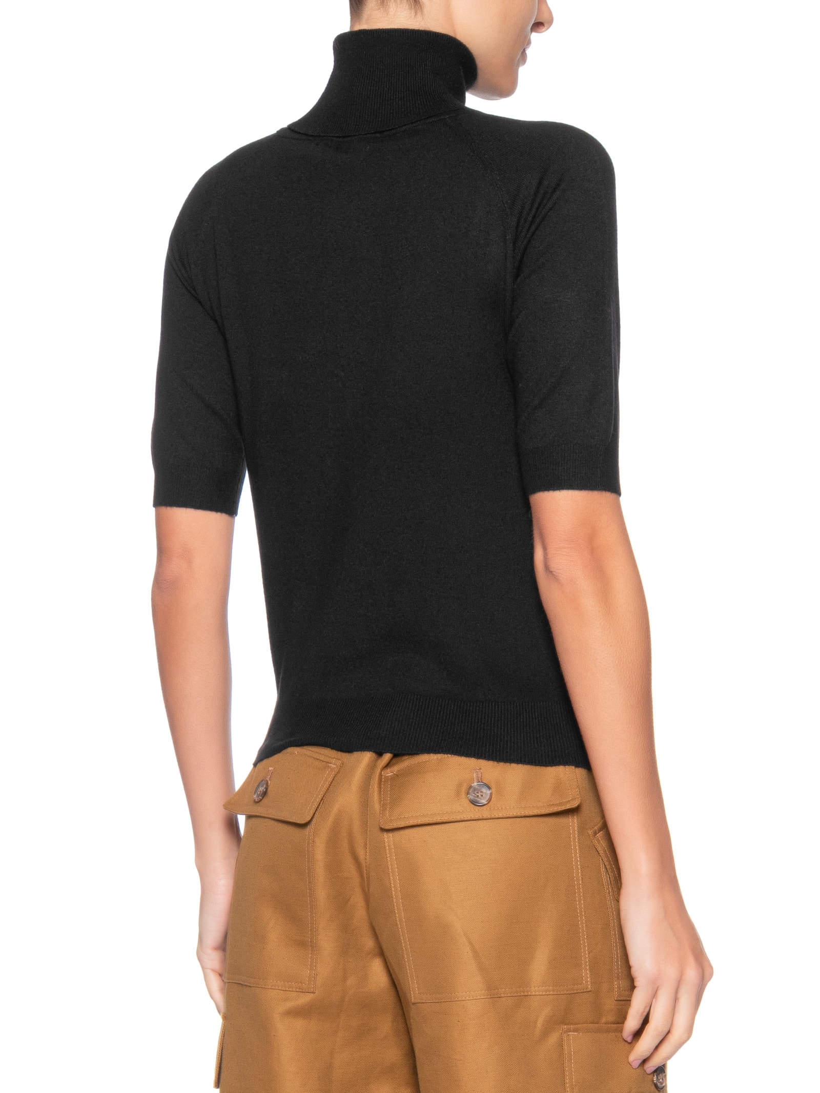 Blusa Feminina Gola Alta Em Tricot Preto '2Essential