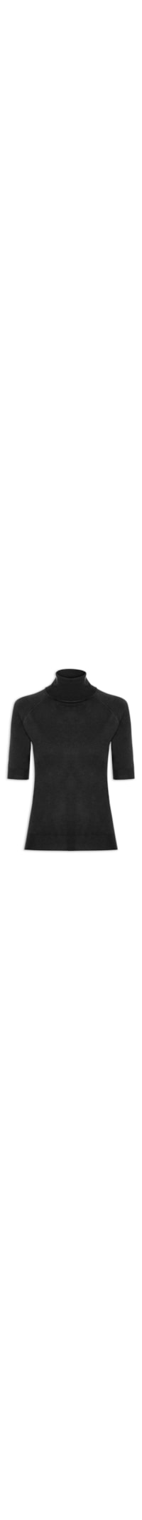 Blusa Feminina Gola Alta Em Tricot - Preto