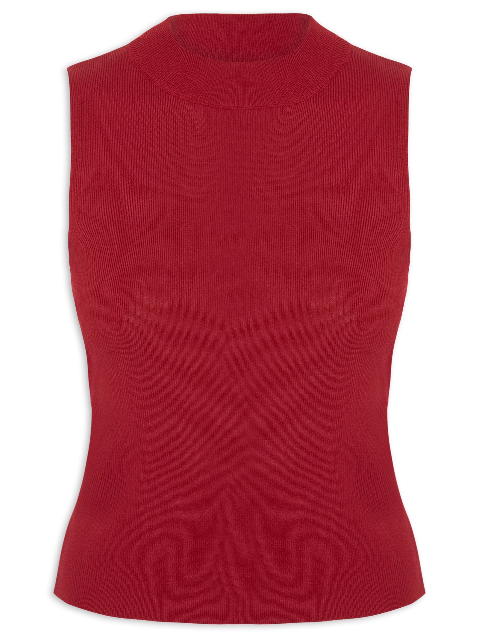 Blusa Feminina Gola Alta Em Tricot Vermelho '2Essential