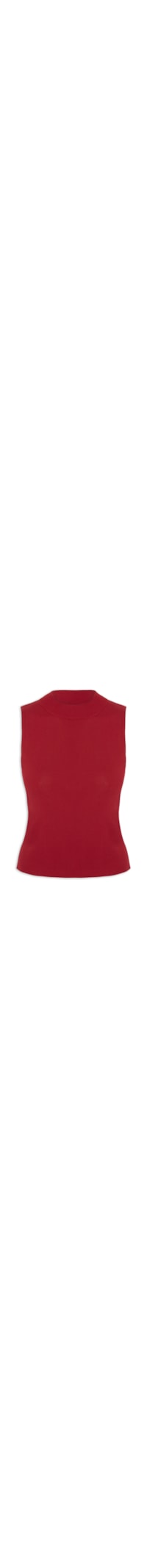 Blusa Feminina Gola Alta Em Tricot - Vermelho