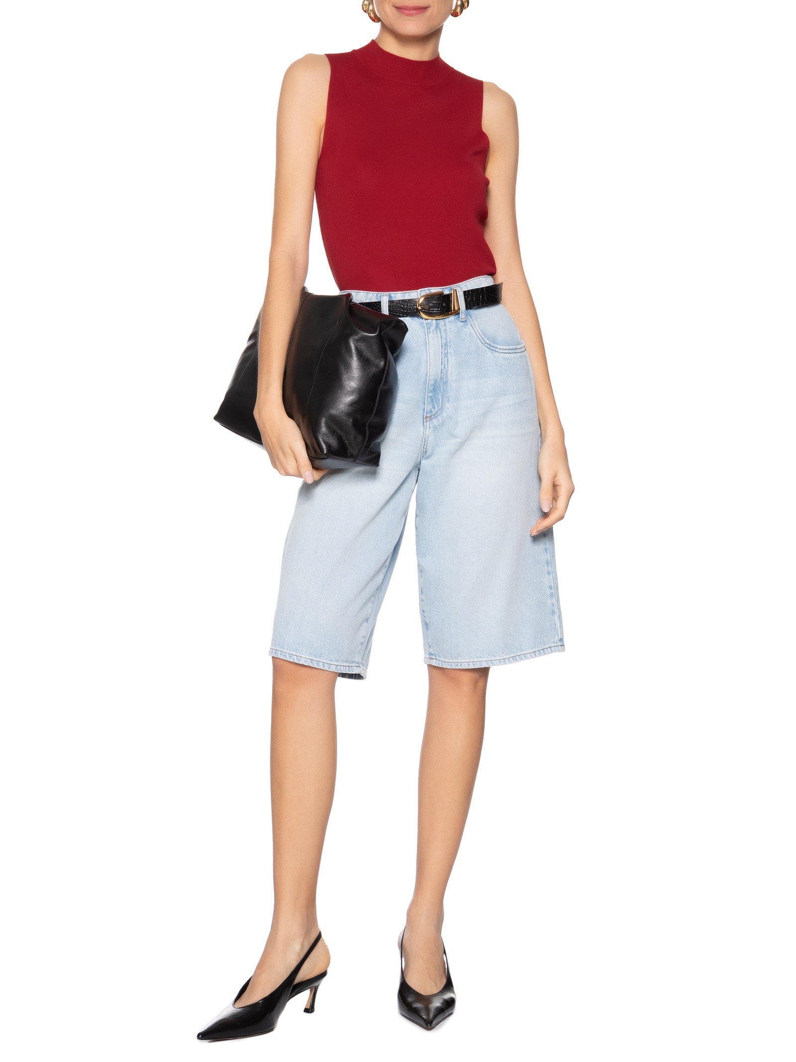 Blusa Feminina Gola Alta Em Tricot Vermelho '2Essential