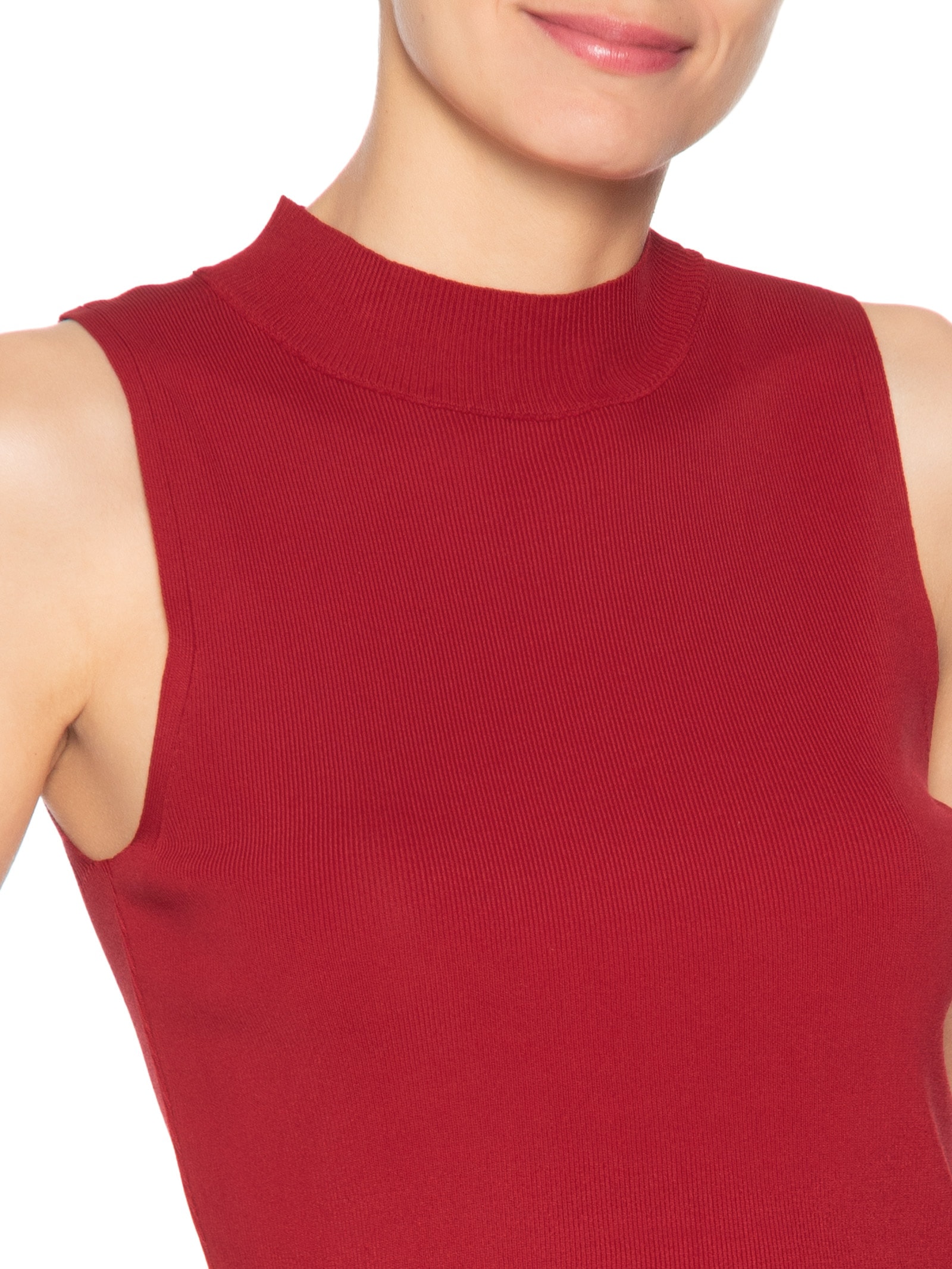 Blusa Feminina Gola Alta Em Tricot Vermelho '2Essential