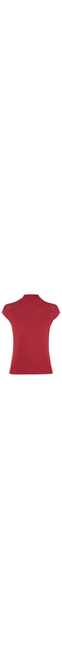 Blusa Feminina Gola Alta Em Tricot - Vermelho