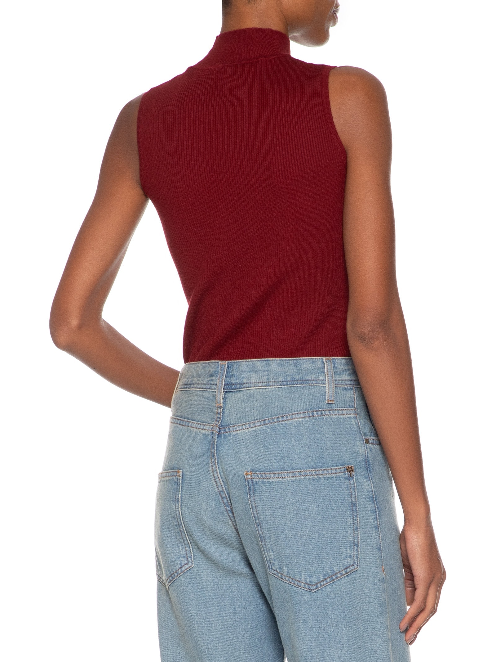 Blusa Feminina Gola Alta Em Tricot Vinho '2Essential