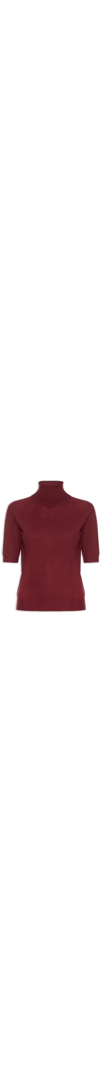 Blusa Feminina Gola Alta Em Tricot - Vinho