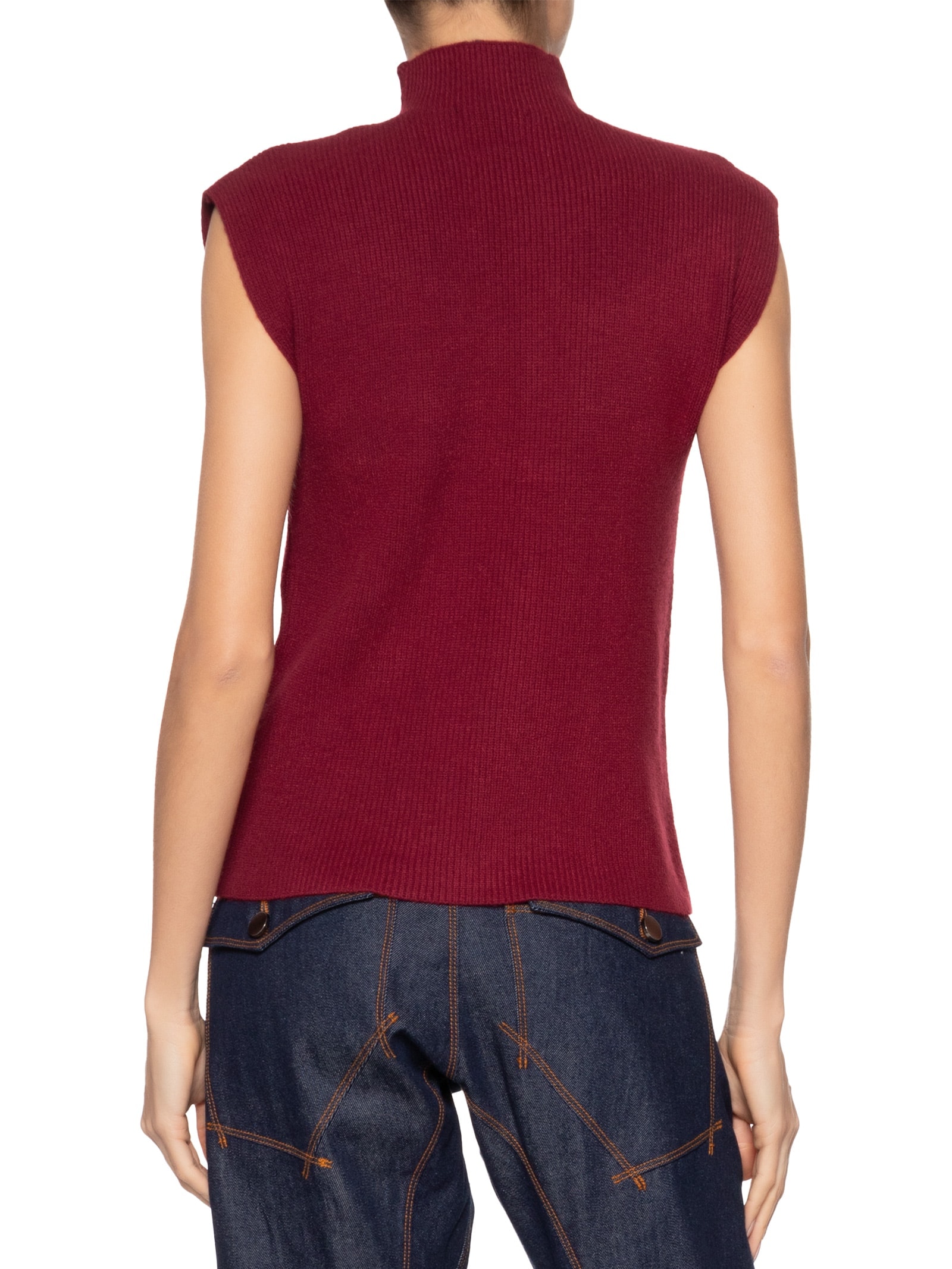 Blusa Feminina Gola Alta Em Tricot Vinho  '2Essential