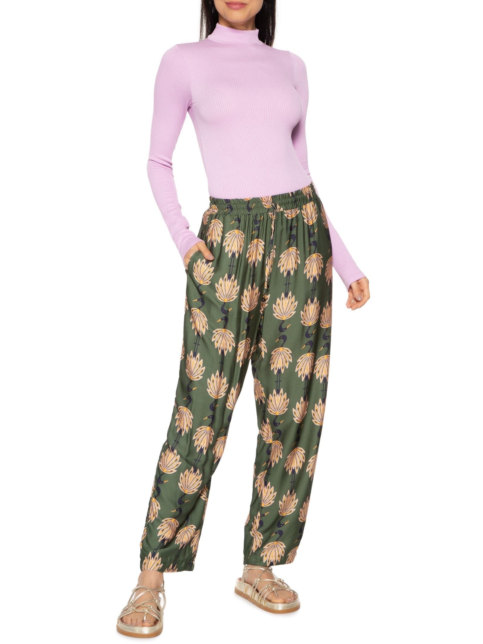 Blusa Feminina Gola Alta Lilás Farm