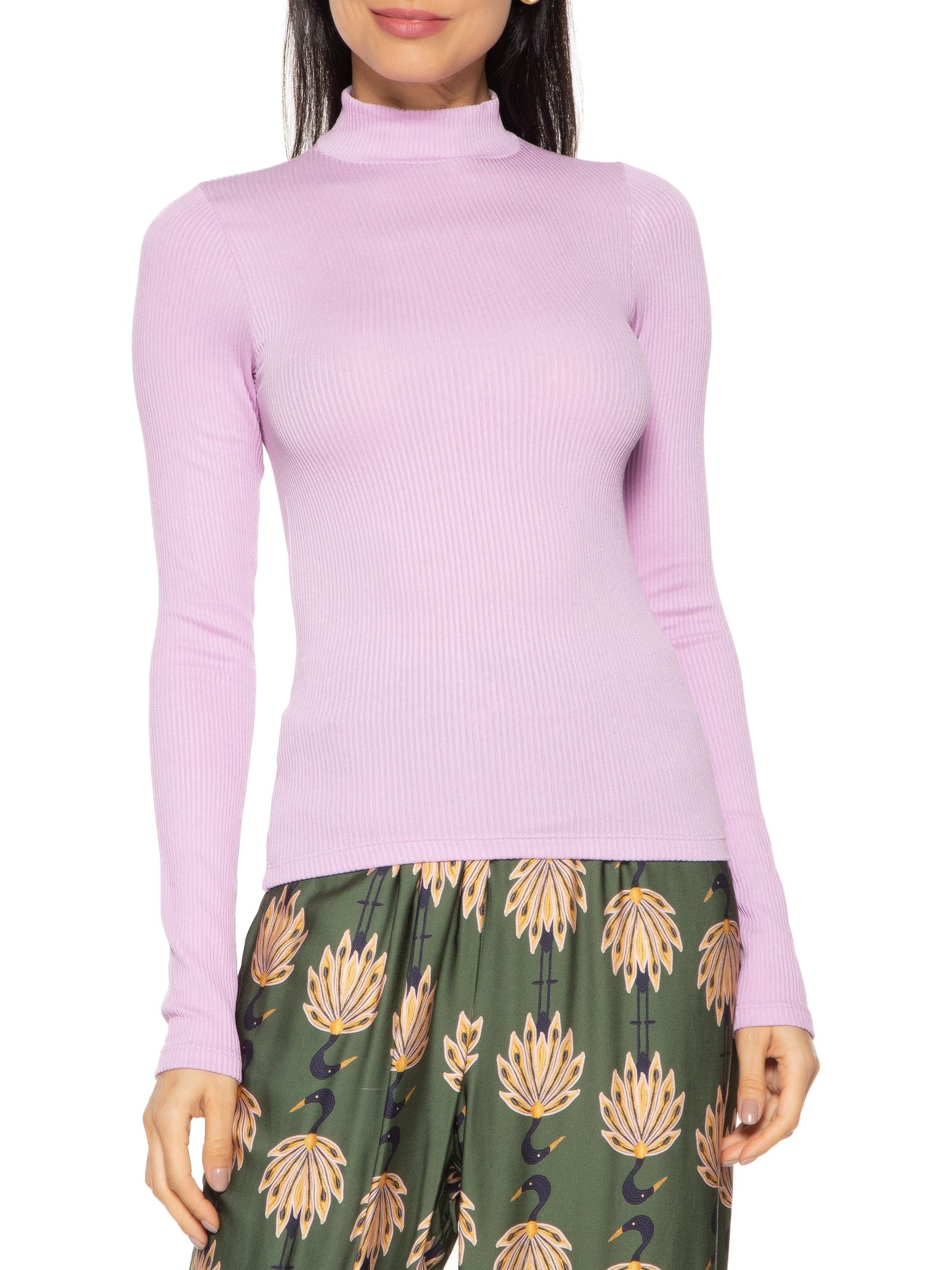 Blusa Feminina Gola Alta Lilás Farm