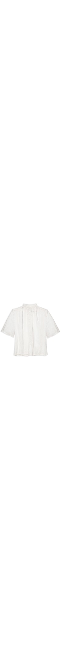 Blusa Feminina Gola Alta Manga Curta - Branco