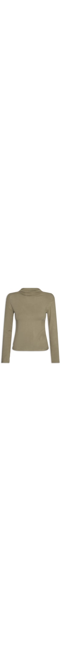Blusa Feminina Gola Alta Manga Longa - Bege