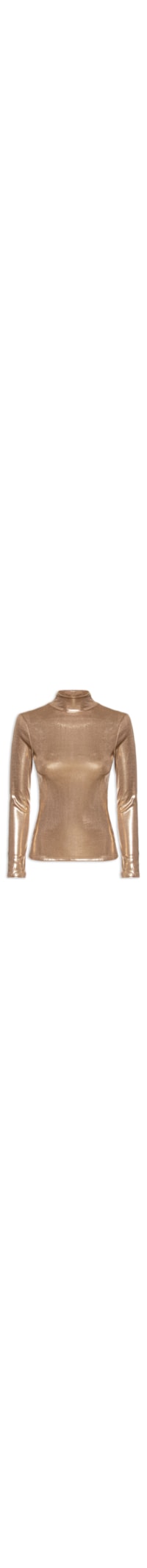 Blusa Feminina Gola Alta Manga Longa - Dourado