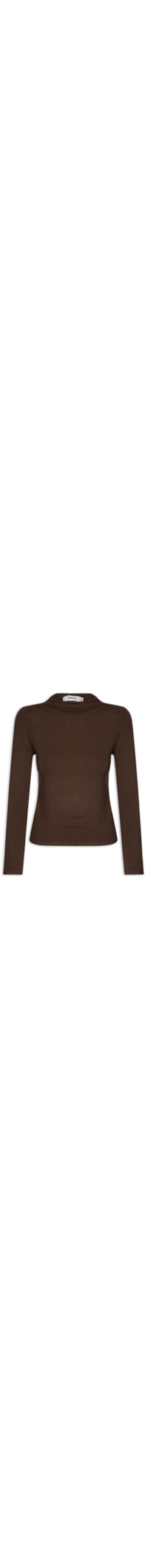 Blusa Feminina Gola Alta Manga Longa - Marrom