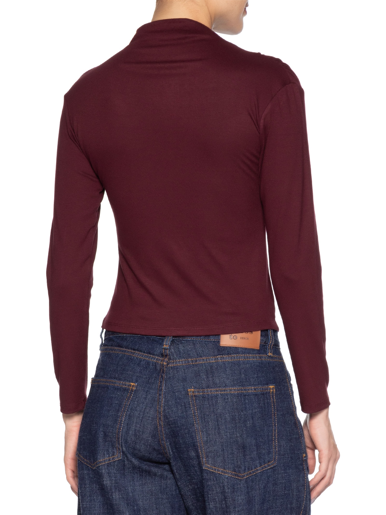 Blusa Feminina Gola Alta Manga Longa Vermelha Basiq