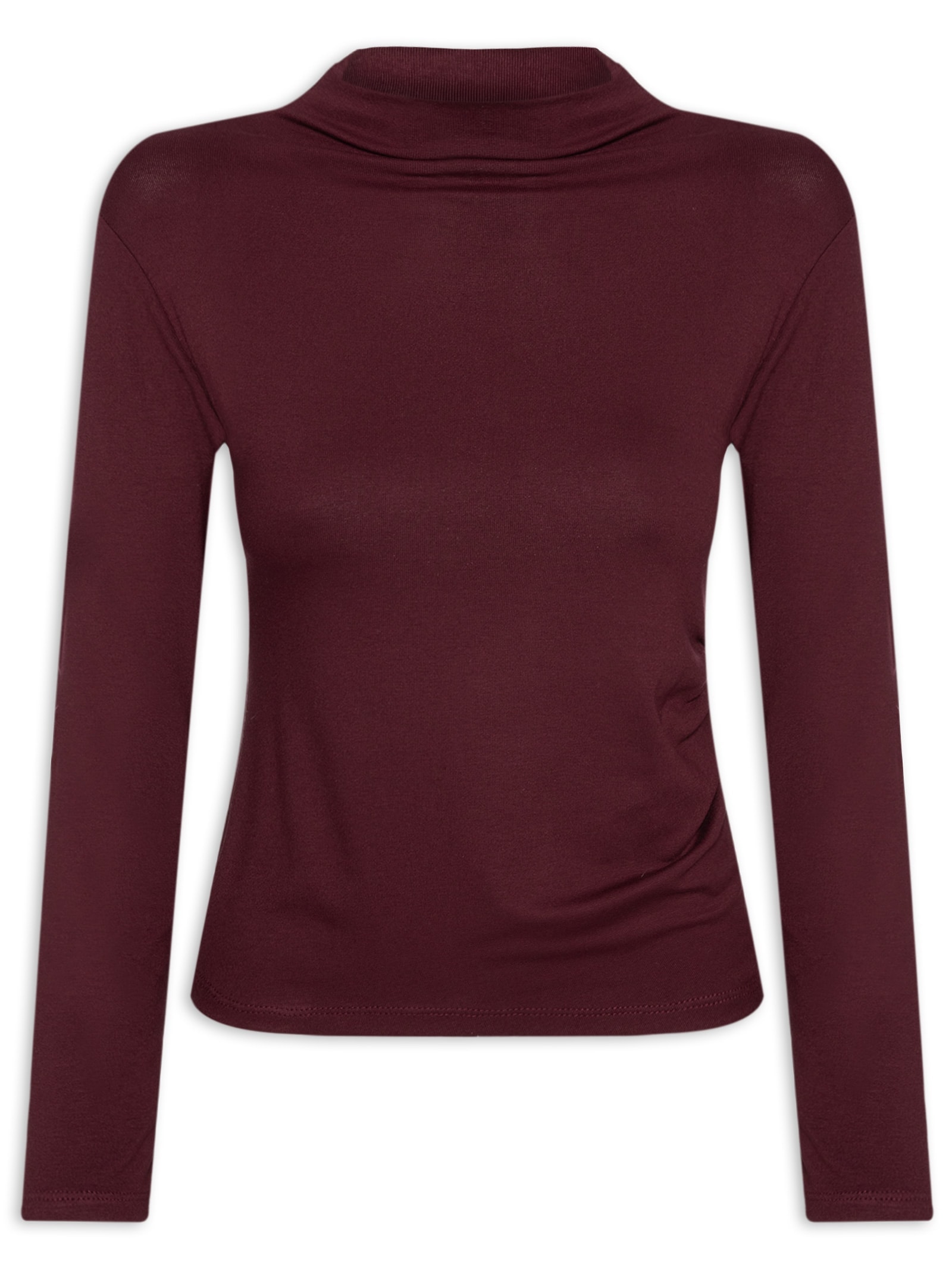 Blusa Feminina Gola Alta Manga Longa Vermelha Basiq