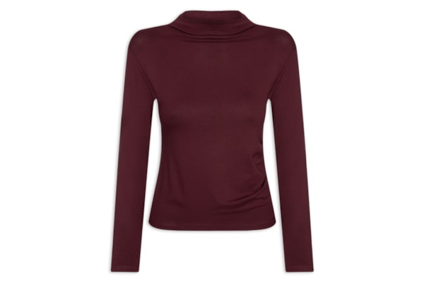 Blusa Feminina Gola Alta Manga Longa - Vermelha