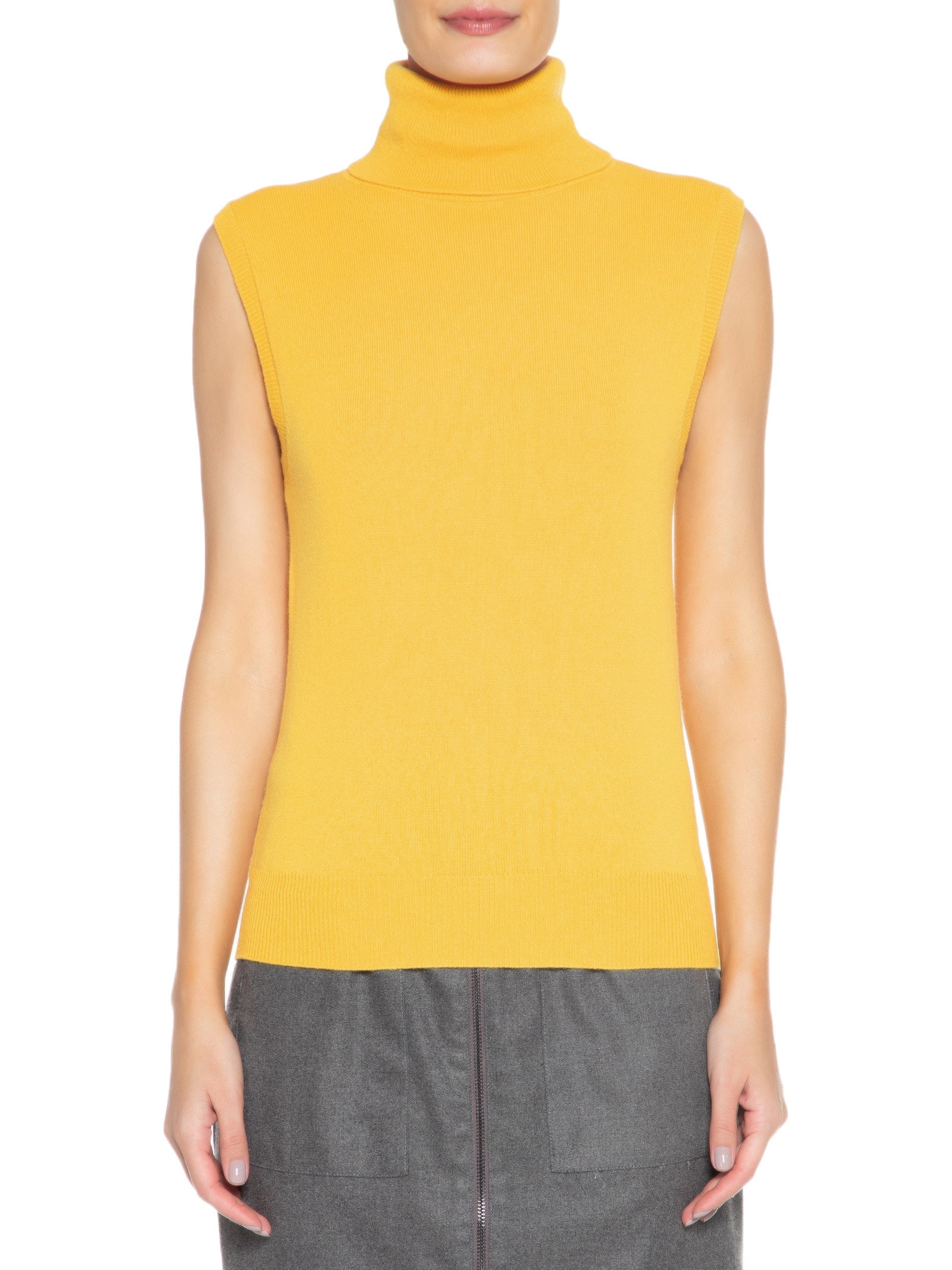Blusa Feminina Gola Alta Puro Cashmere Amarelo '2Essential