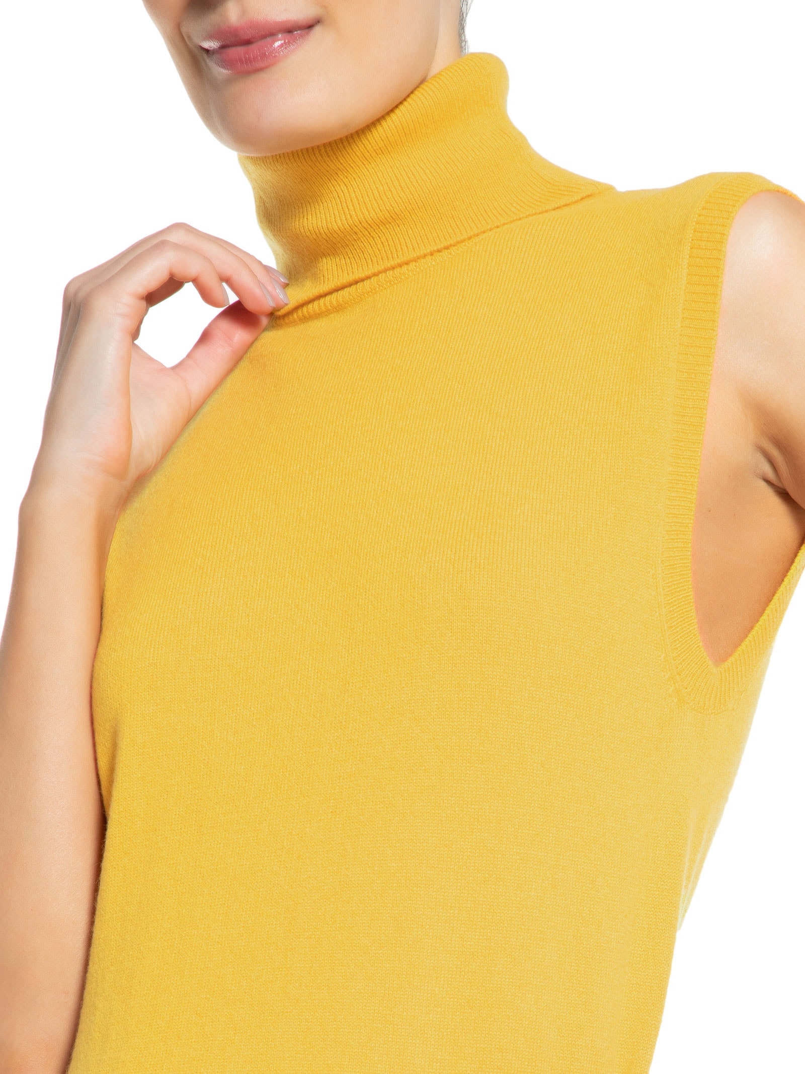 Blusa Feminina Gola Alta Puro Cashmere Amarelo '2Essential