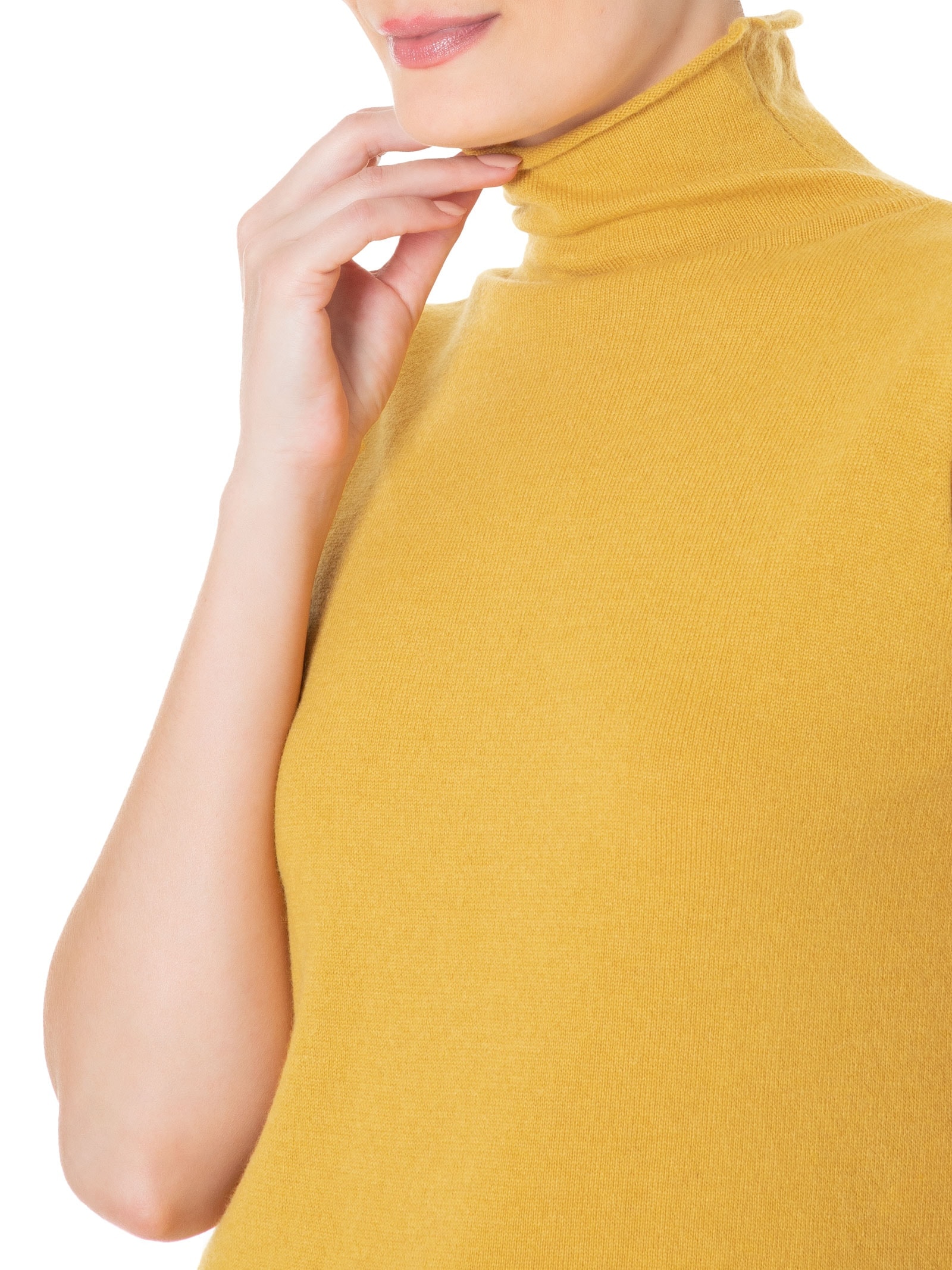 Blusa Feminina Gola Alta Puro Cashmere Amarelo '2Essential
