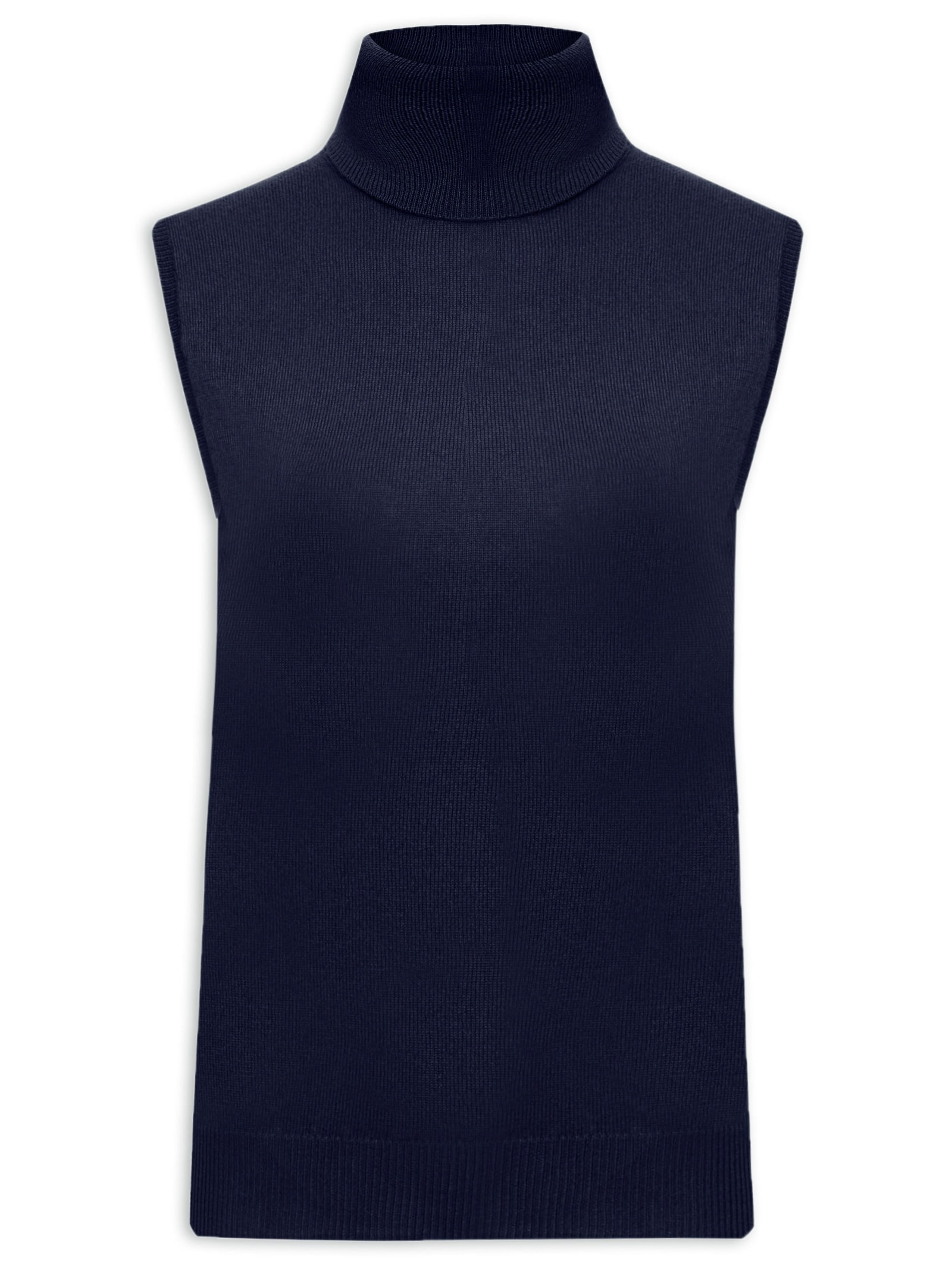 Blusa Feminina Gola Alta Puro Cashmere Azul '2Essential