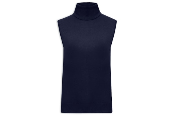 Blusa Feminina Gola Alta Puro Cashmere - Azul