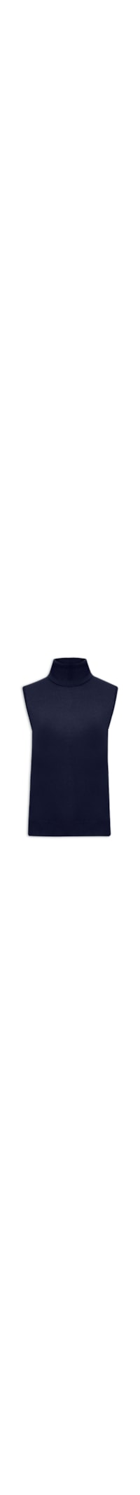 Blusa Feminina Gola Alta Puro Cashmere - Azul
