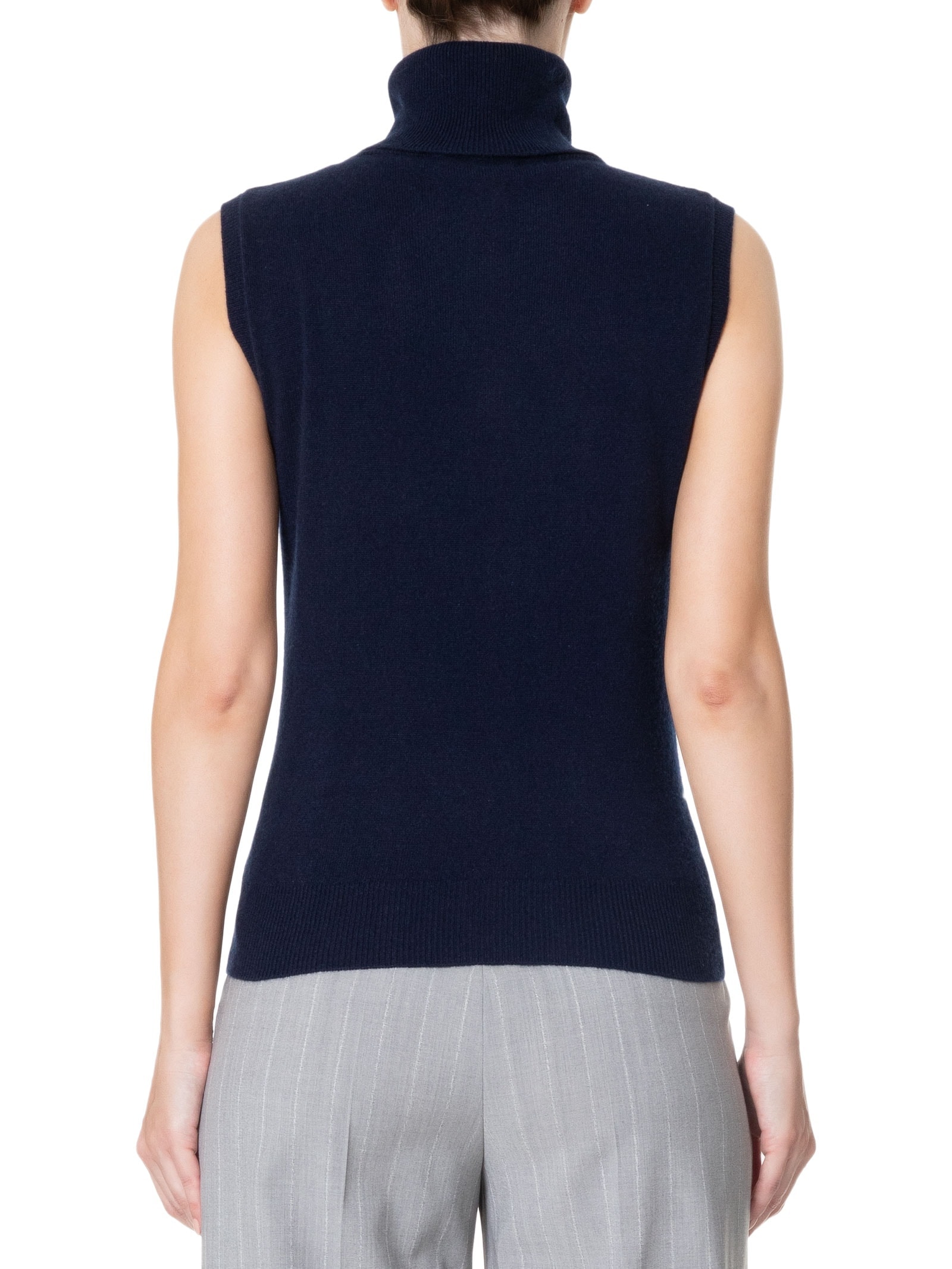 Blusa Feminina Gola Alta Puro Cashmere Azul '2Essential