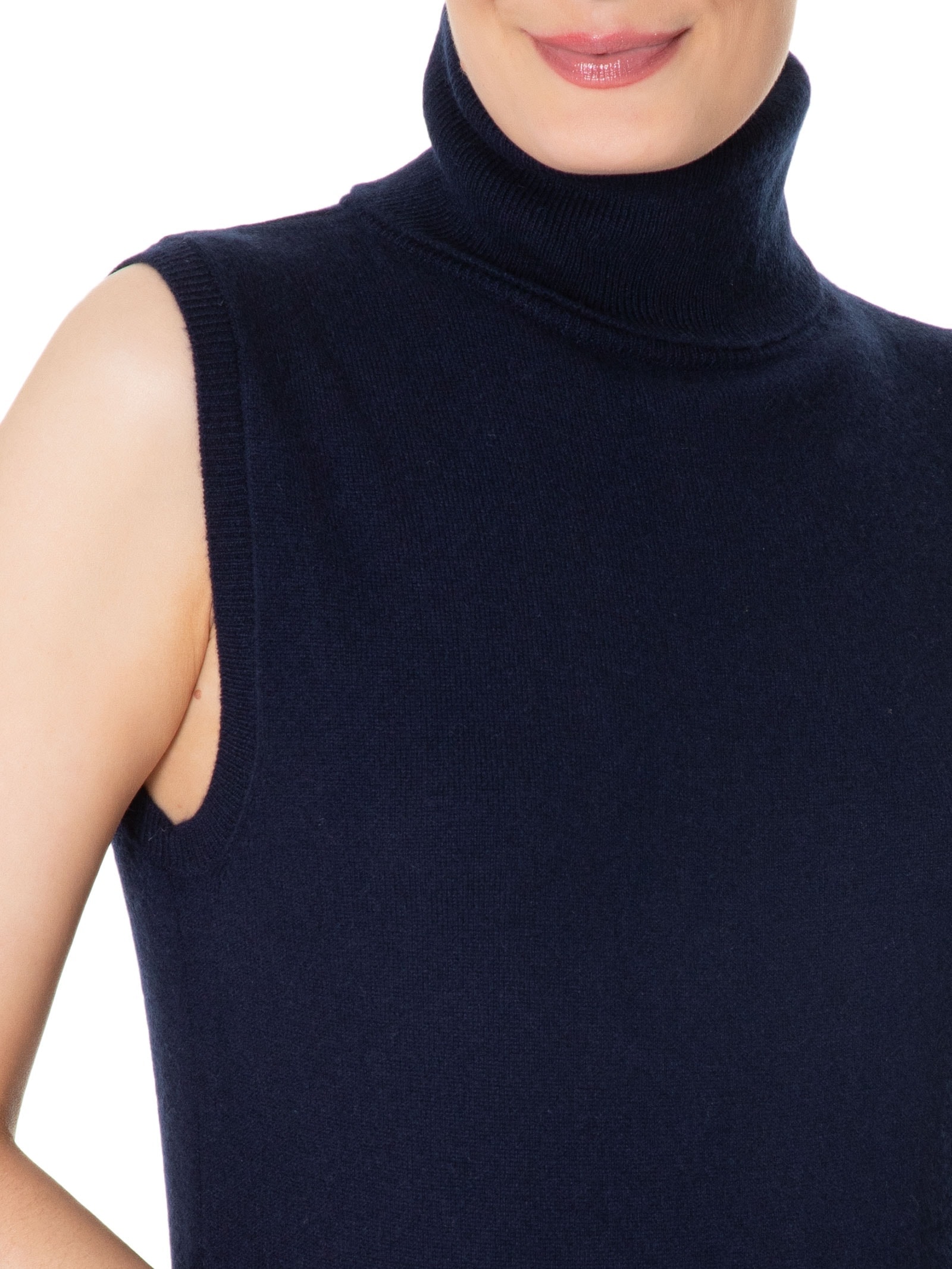 Blusa Feminina Gola Alta Puro Cashmere Azul '2Essential