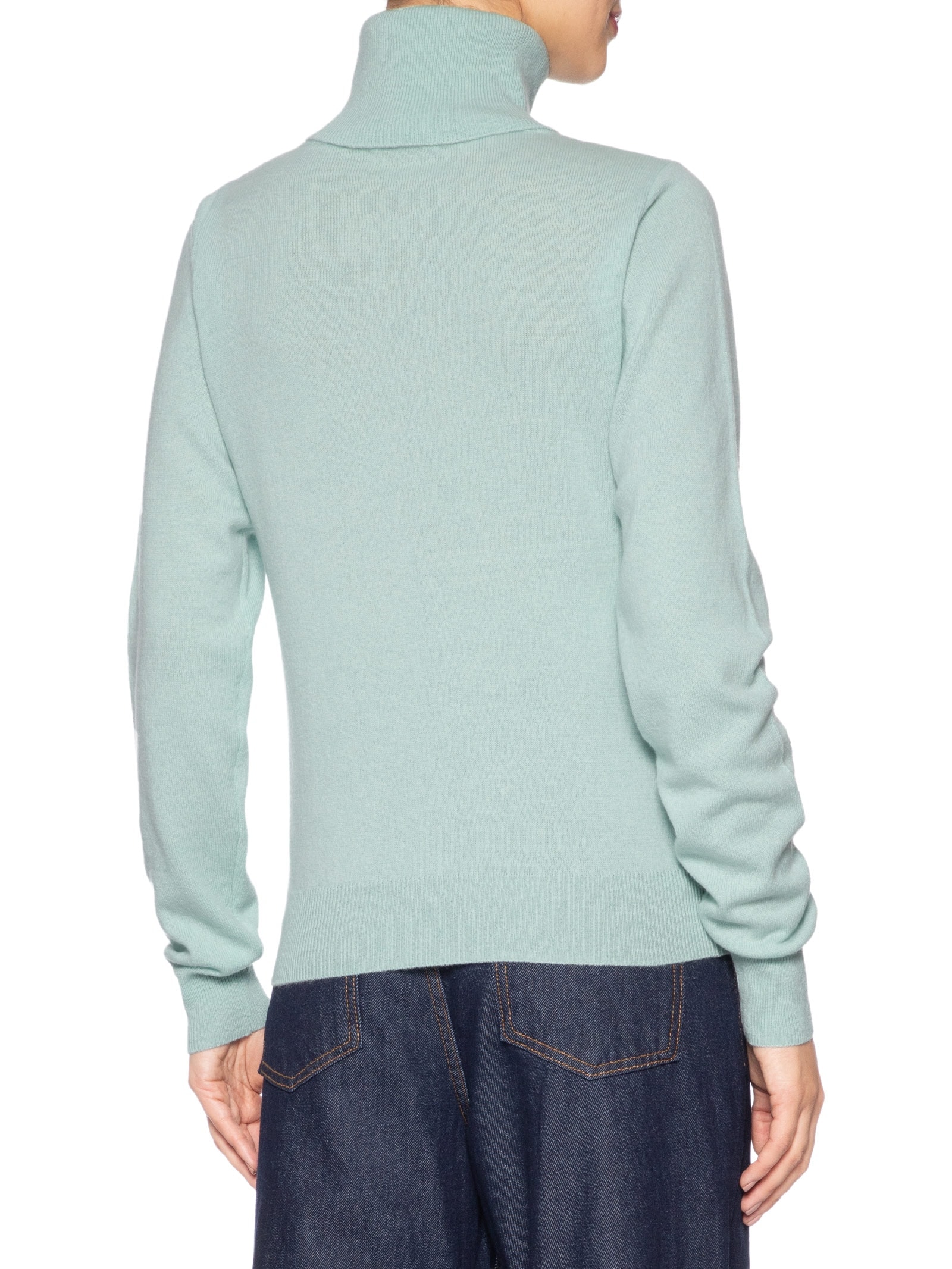 Blusa Feminina Gola Alta Puro Cashmere Azul '2Essential
