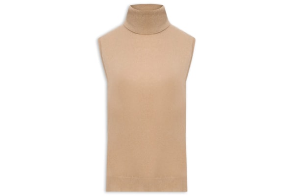 Blusa Feminina Gola Alta Puro Cashmere - Bege