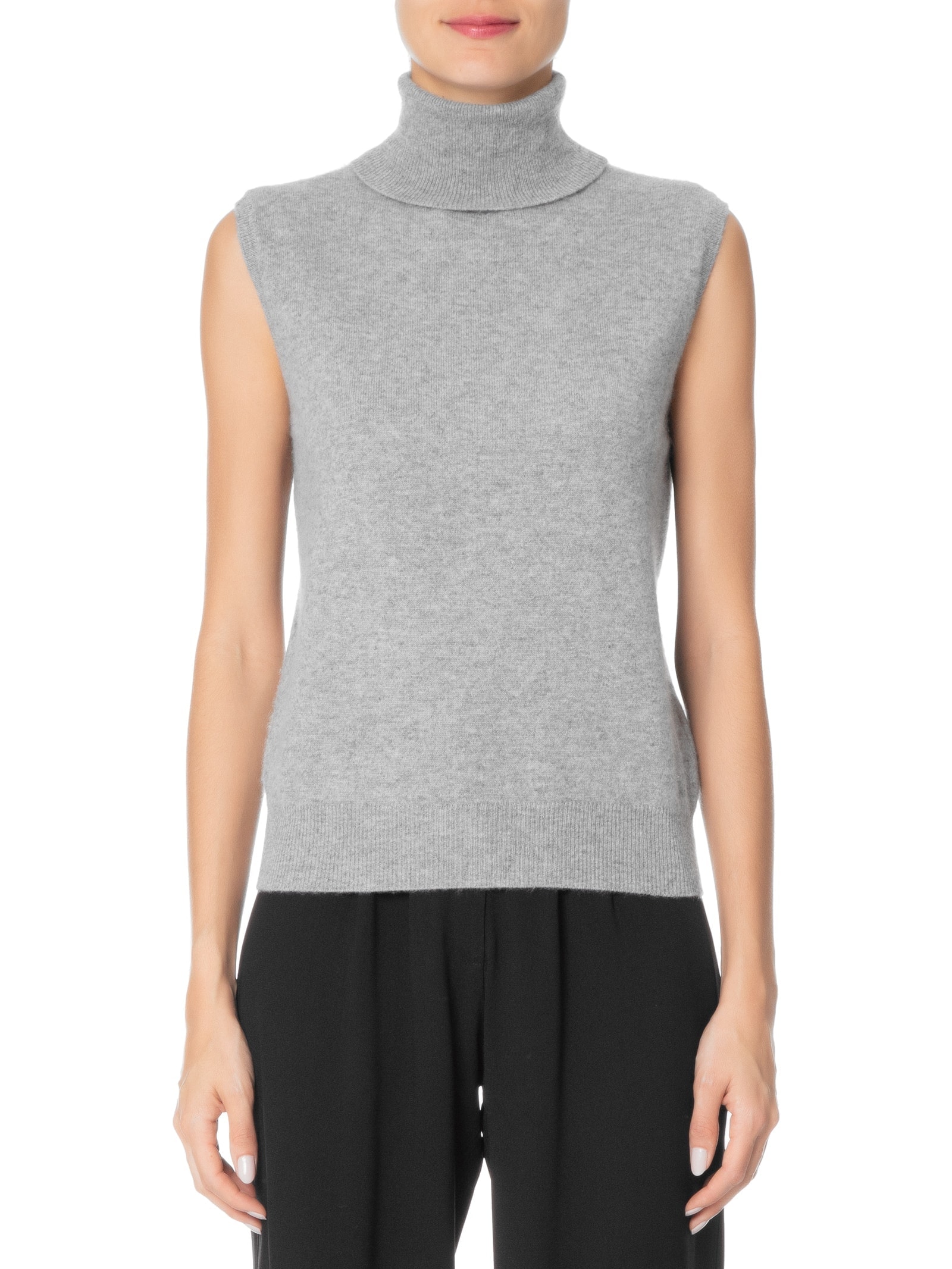 Blusa Feminina Gola Alta Puro Cashmere Cinza '2Essential