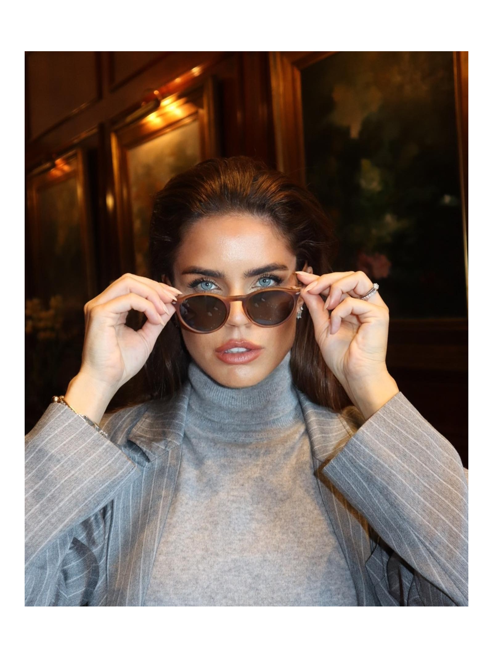 Blusa Feminina Gola Alta Puro Cashmere Cinza '2Essential